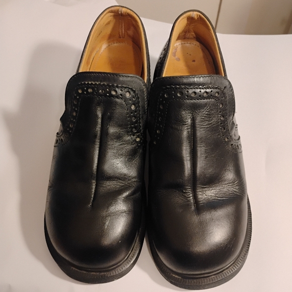 Vtg Dr Martens Shoes Womens Black UK7 US9 Chunky Leather Y2K England - Picture 12 of 15